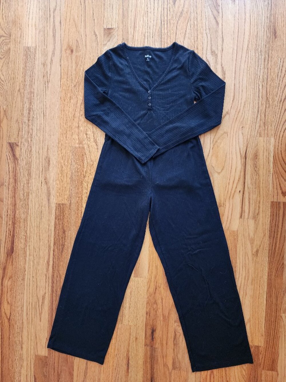 GapBody Ribbed Long Sleeve Pajama Set Black - Size Small (EUC)